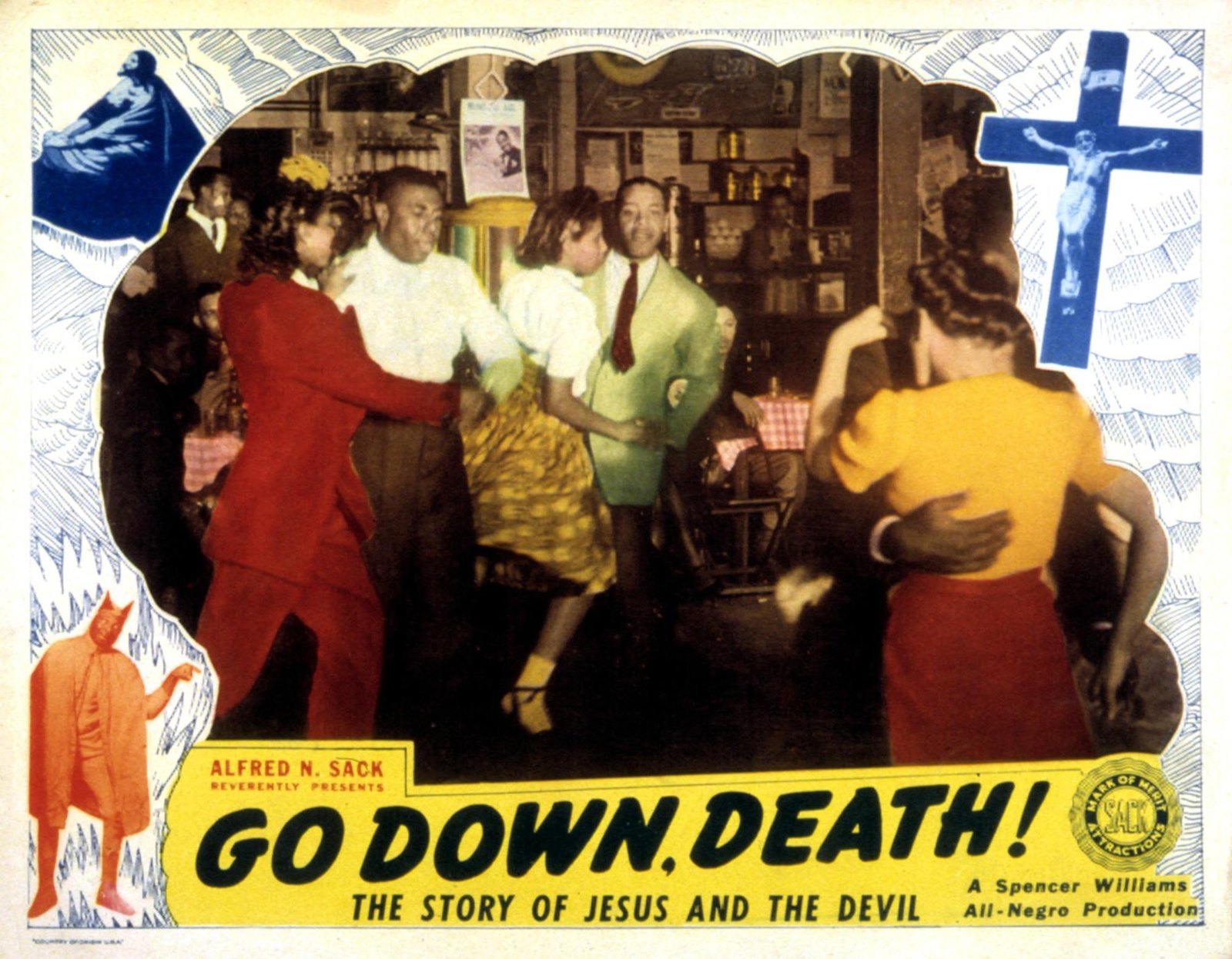 Lobby card for Go Down, Death!, a Spencer Williams production, 1944.